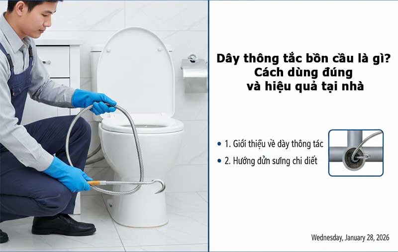 Dây thông tắc bồn cầu là gì?