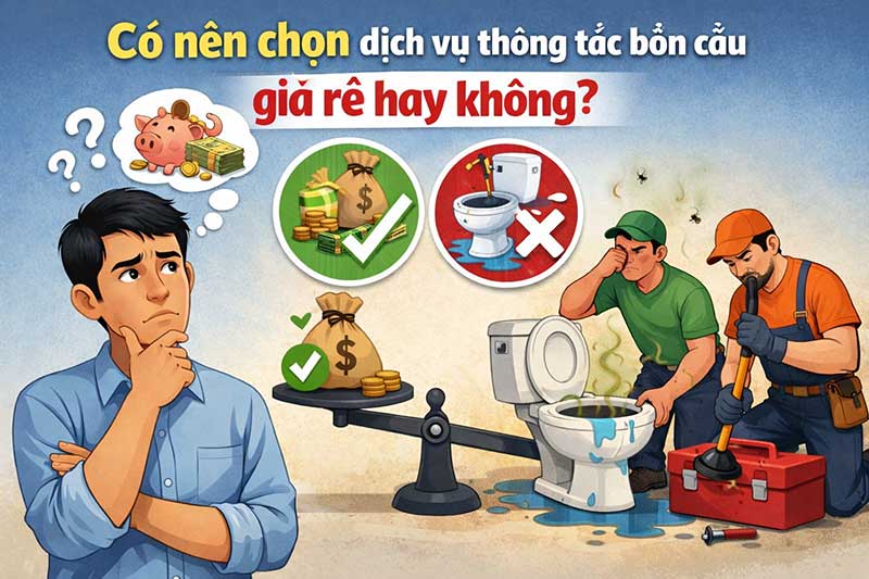 Có nên chọn dịch vụ thông tắc bồn cầu giá rẻ hay không?